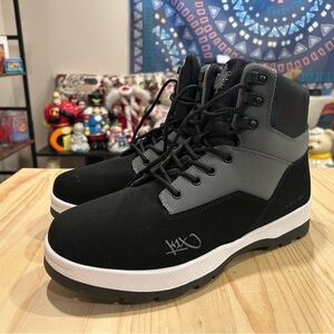 Black and Gray Men's Boots